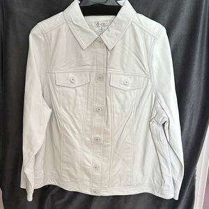 Women's White Leather Jacket